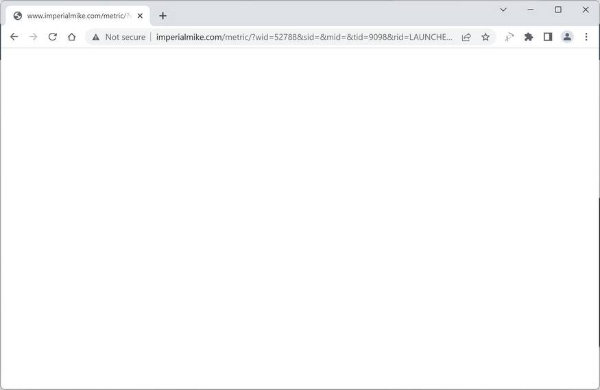 Image: Chrome browser is redirected to Imperialmike.com