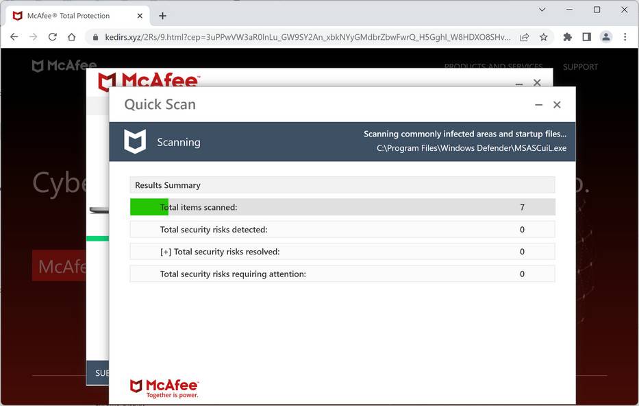 Image: Kedirs.xyz Fake Antivirus Scan