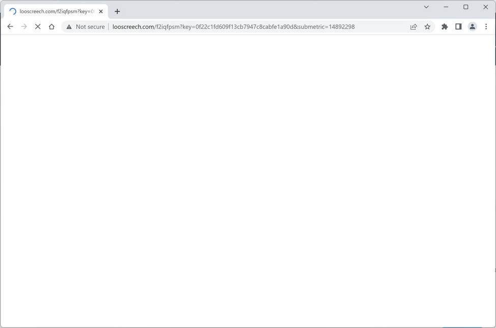 Image: Chrome browser is redirected to Looscreech.com