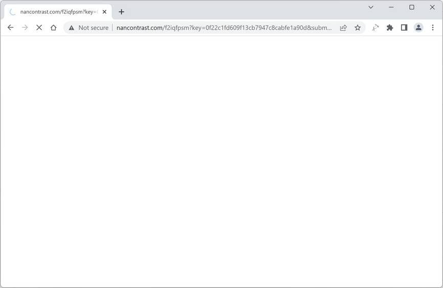 Image: Chrome browser is redirected to Nancontrast.com
