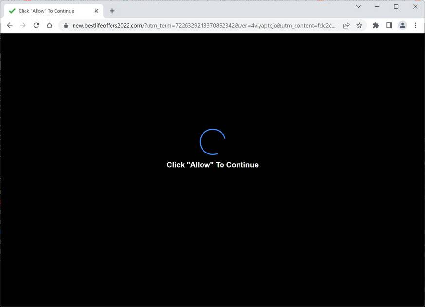 Image: Chrome browser is redirected to New.Bestlifeoffers2022.com