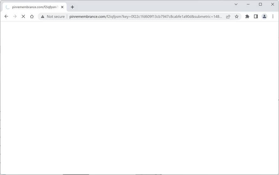 Image: Chrome browser is redirected to Pinremembrance.com