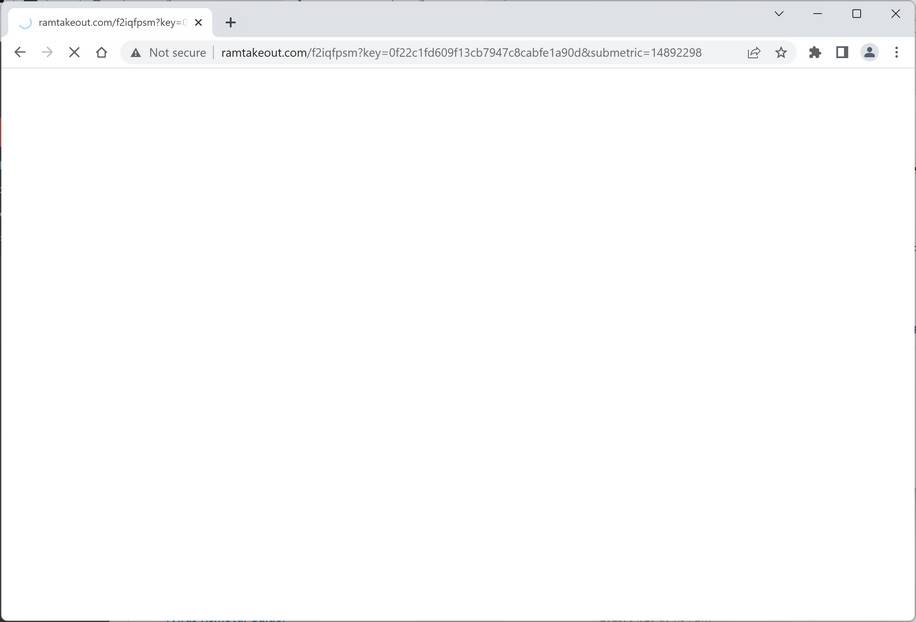 Image: Chrome browser is redirected to Ramtakeout.com