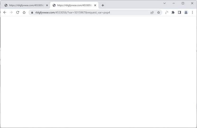 Image: Chrome browser is redirected to Rblgfyvwse.com