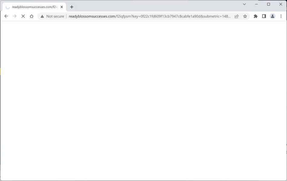 Image: Chrome browser is redirected to Readyblossomsuccesses.com