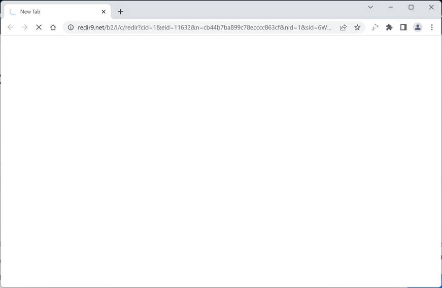 Image: Chrome browser is redirected to Redir9. net