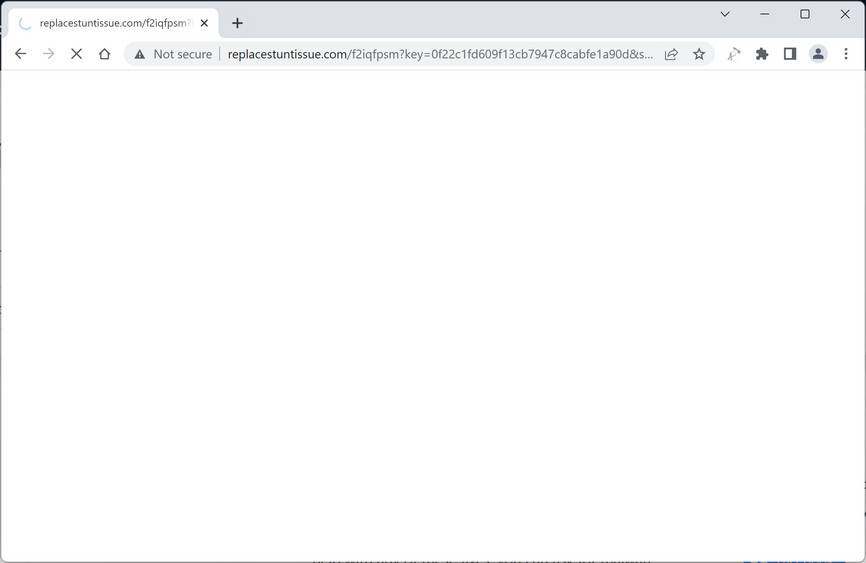 Image: Chrome browser is redirected to Replacestuntissue.com