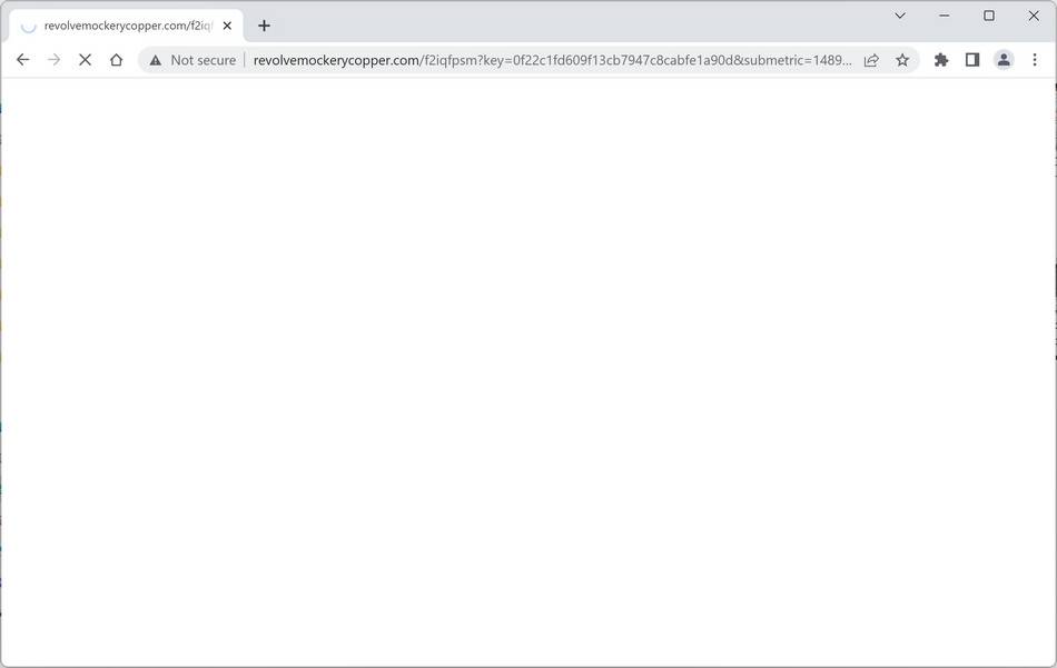 Image: Chrome browser is redirected to Revolvemockerycopper.com