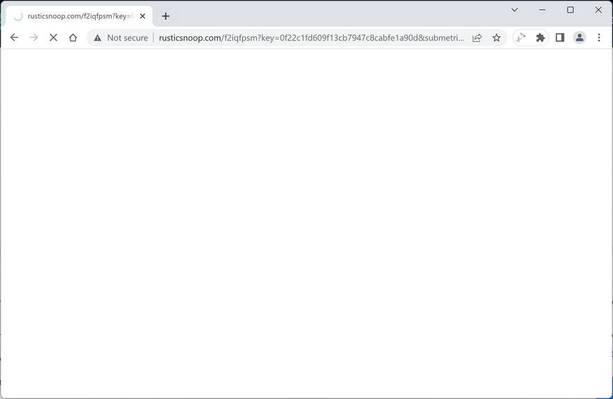 Image: Chrome browser is redirected to Rusticsnoop.com