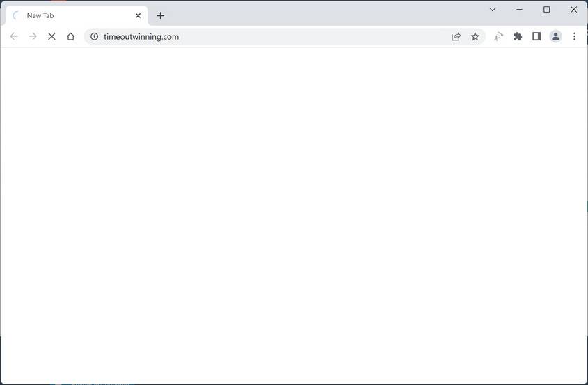 Image: Chrome browser is redirected to Timeoutwinning.com