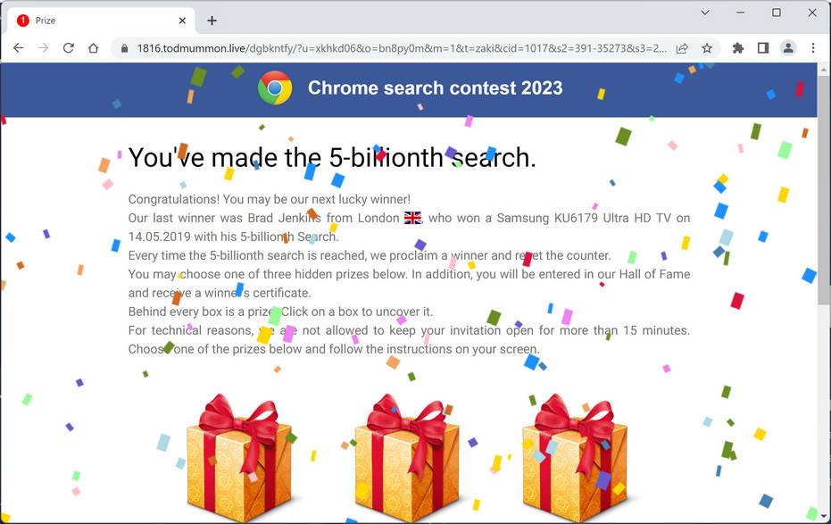 Screenshot of Todmummon.live Fake Survey