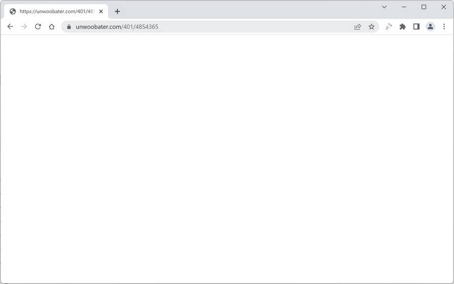 Image: Chrome browser is redirected to Unwoobater.com