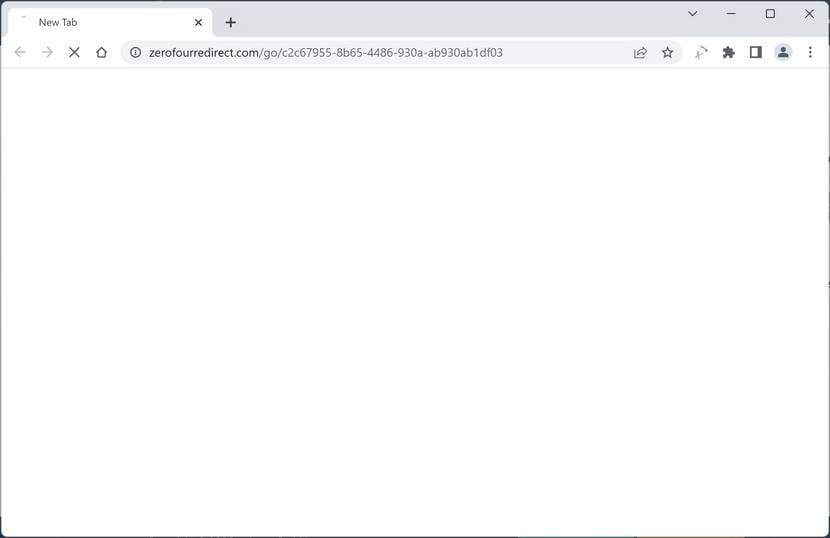 Image: Chrome browser is redirected to Zerofourredirect.com