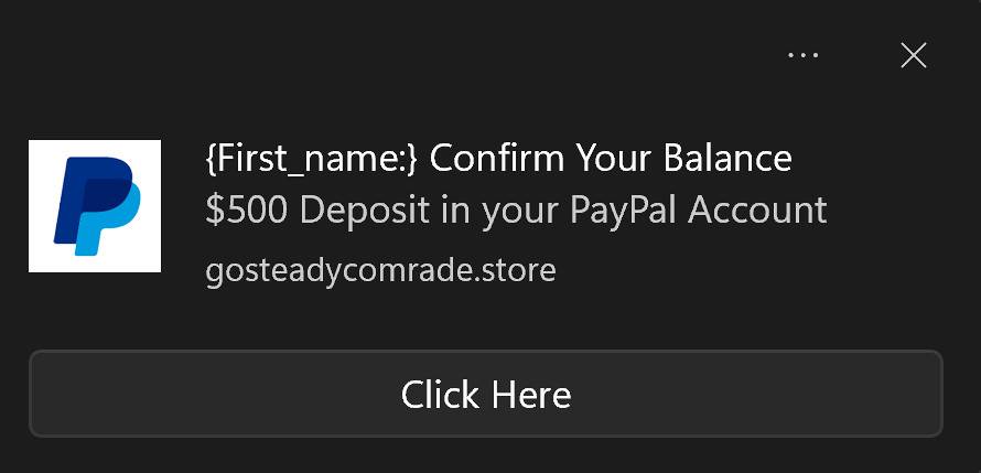 $500 Deposit in your PayPal Account