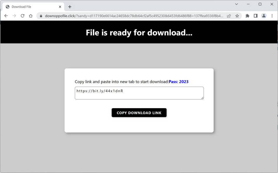 Image: Chrome browser is redirected to Downoppofile.click