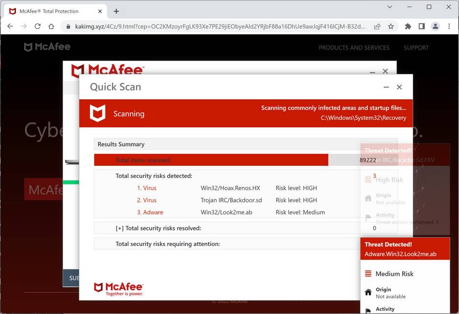 Image: Kakimg.xyz Fake Antivirus Scan