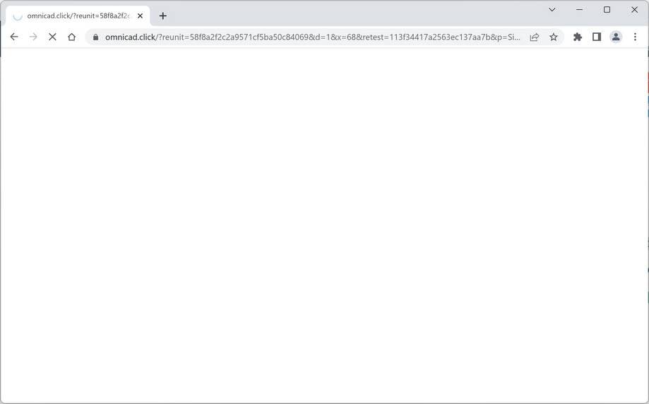Image: Chrome browser is redirected to Omnicad.click