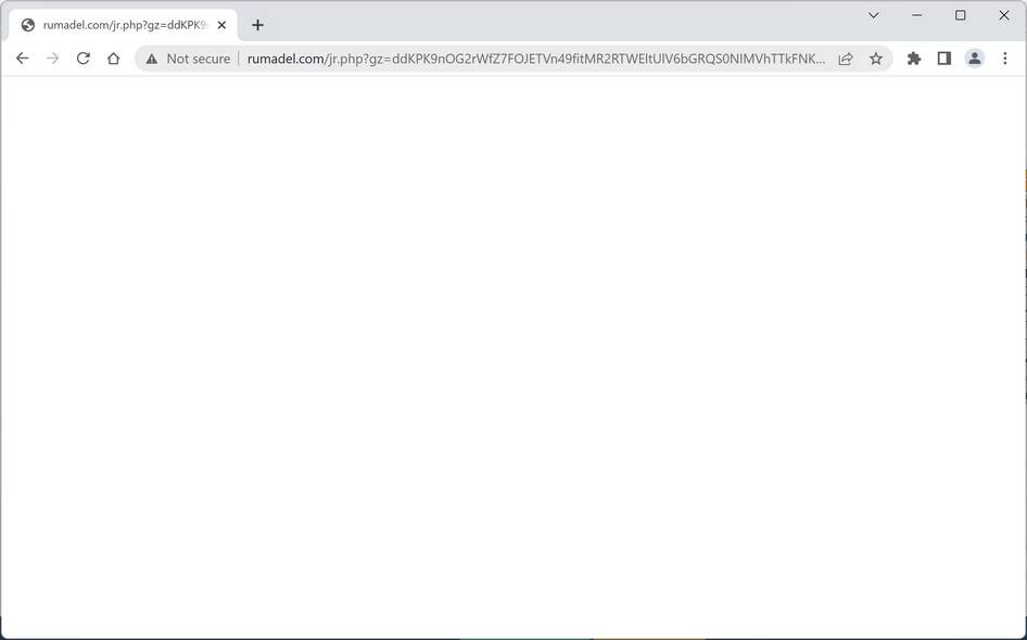 Image: Chrome browser is redirected to Rumadel.com