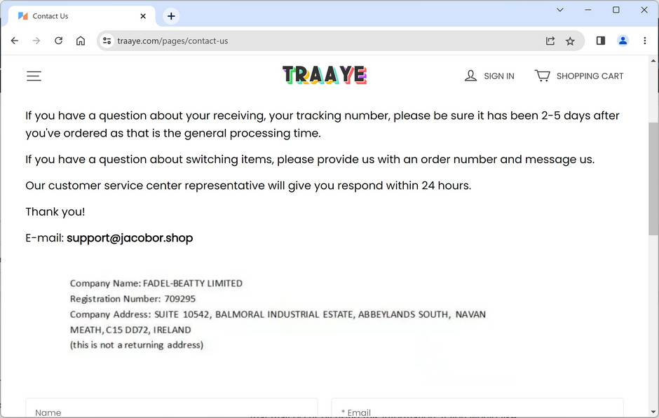 Traaye.com scam