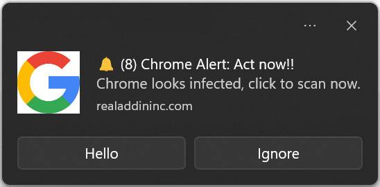 fake Chrome Alert