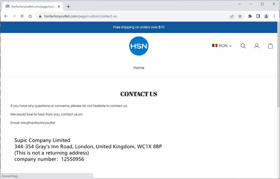 hsnfactoryoutlet.com scam