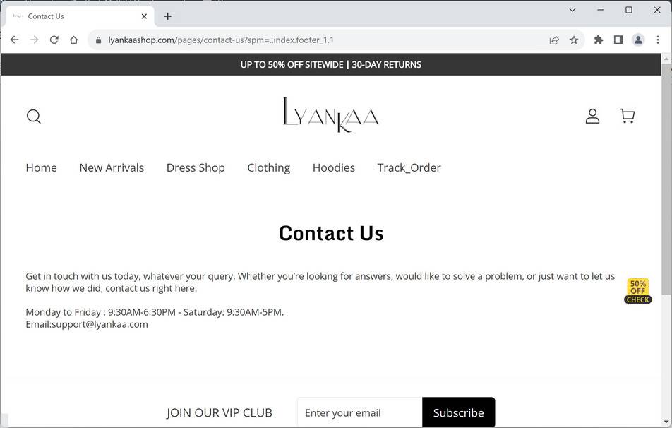 image Lyankaashop.com scam