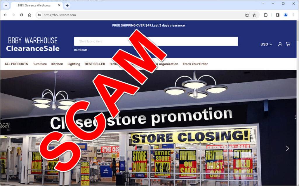BBBY Store Stock Clearance' Scam Websites - Read Why
