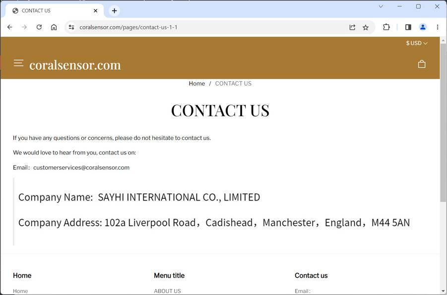 Coralsensor.com scam