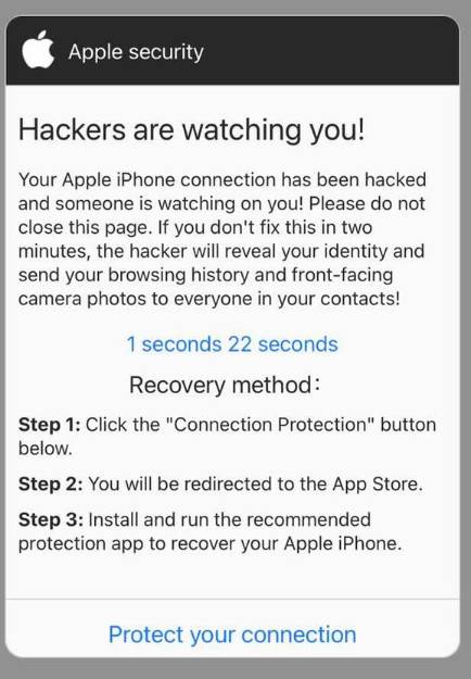 Hackers are watching you! Apple Security scam
