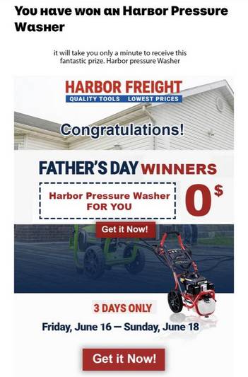 Exposing The Harbor Freight Pressure Washer Giveaway Scam