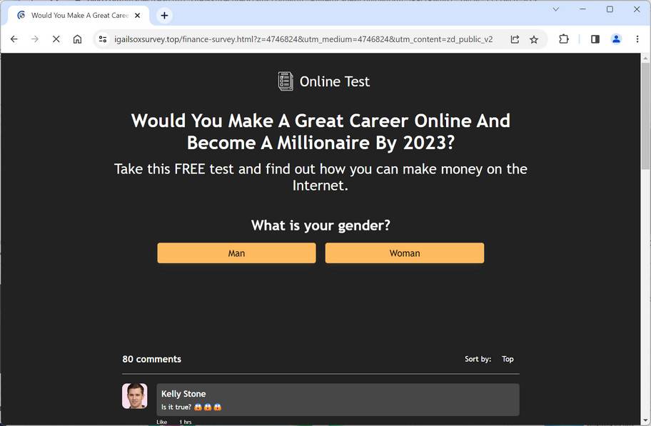 Igailsoxsurvey.top scam