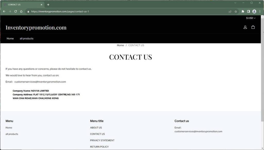 Inventorypromotion.com scam