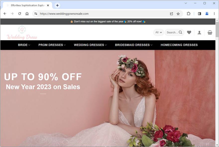 Weddinggownonsale.com scam
