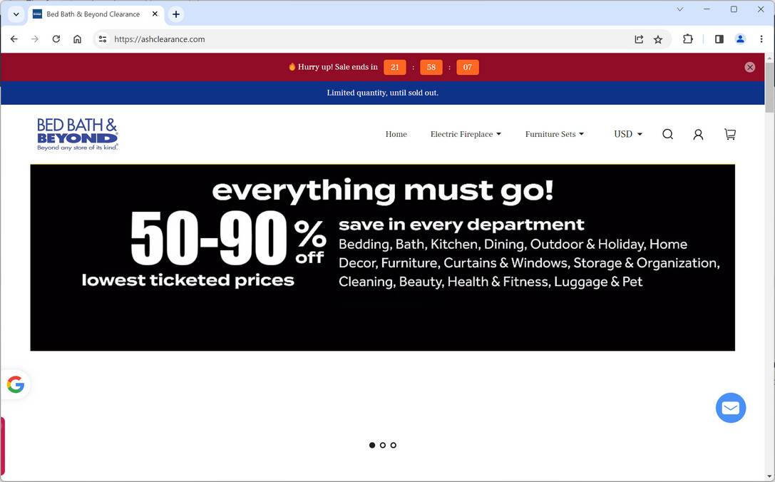 ashclearance.com scam