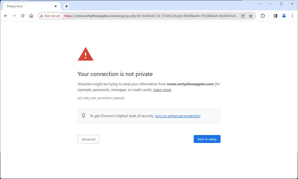 come.sortyellowapples.com scam