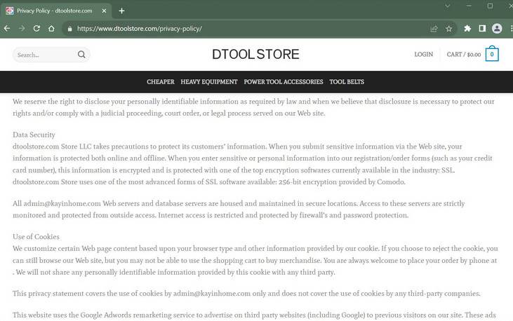 dtoolstore.com scam