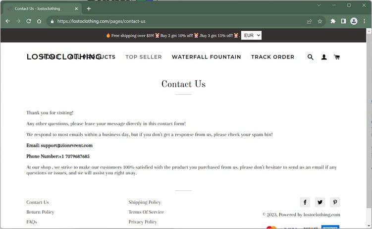 lostoclothing.com scam