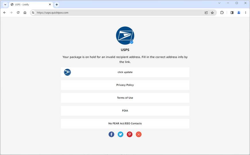 USPS Impersonated in Credit Card Phishing Scam