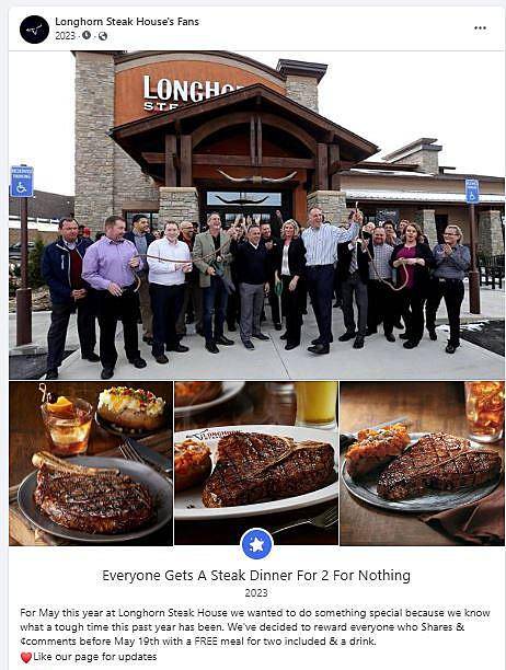 Longhorn Steakhouse Gives Away Steak Knives For Left Handers Day