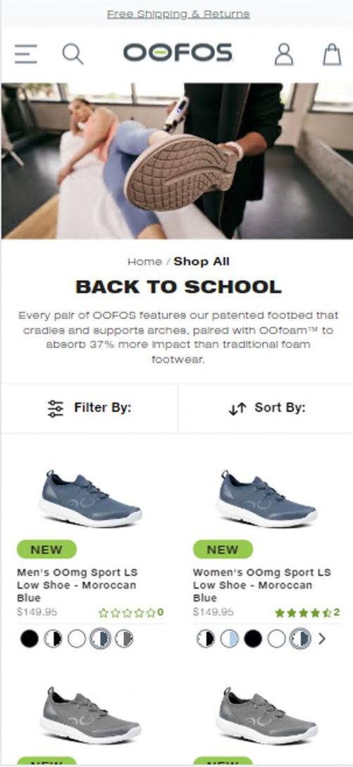 Oofos best sale shoes retailers