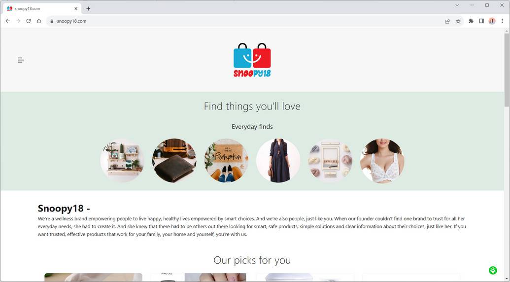 Snoopy18.com fake details