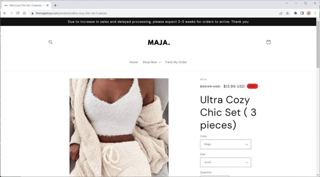 Themajashop.com china fake details