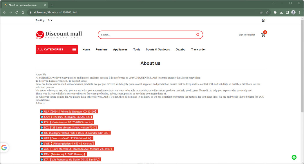 aidlee.com fake details