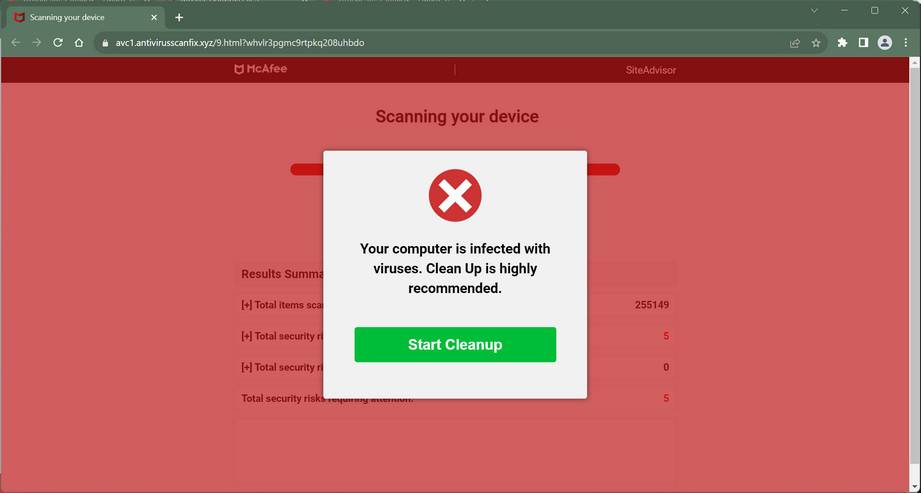 antivirusscanfix.xyz scam