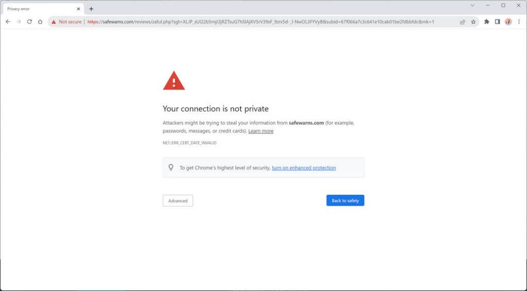 safewarns.com malware