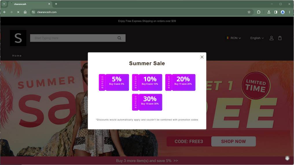Clearancesh.com Scam