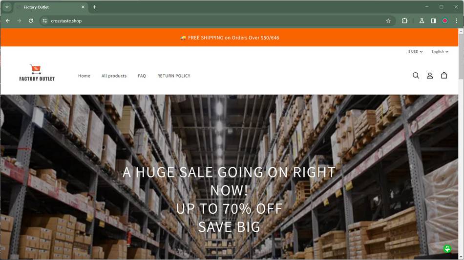 Crosstaste.shop scam