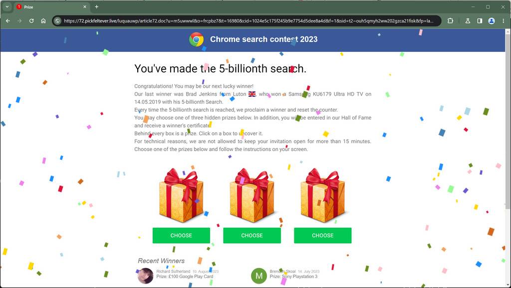 Pickfeltever.live malware