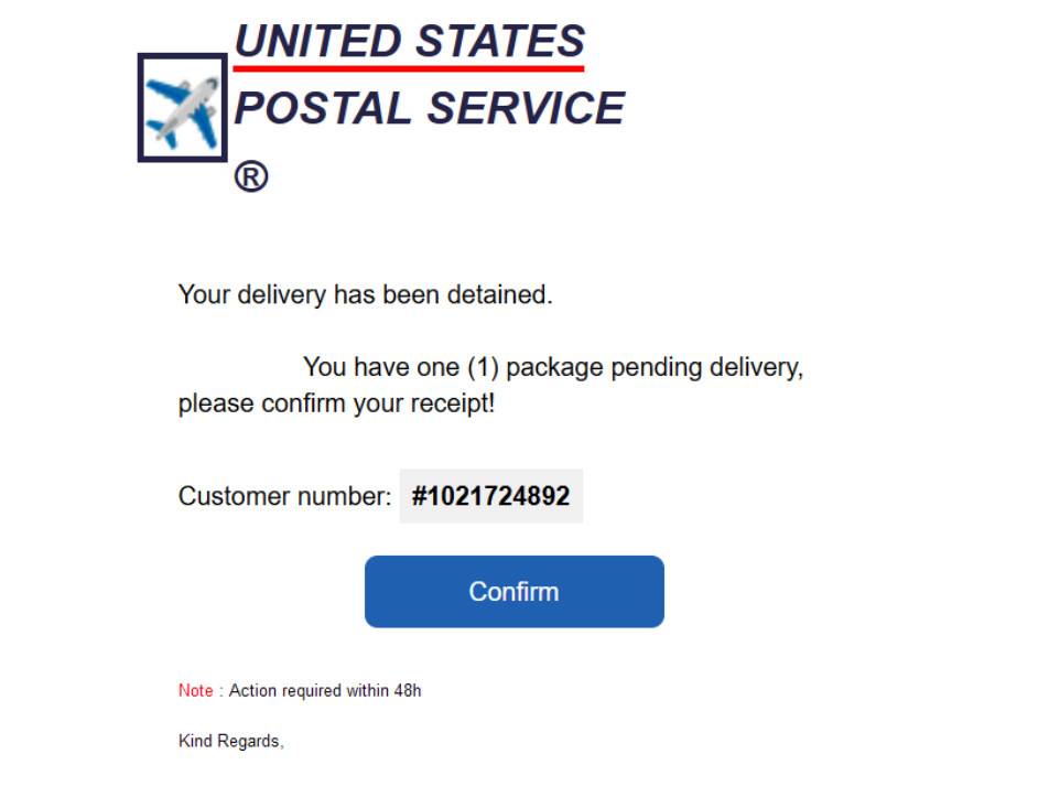 Beware Of The USPS Your Delivery Has Been Detained Scam