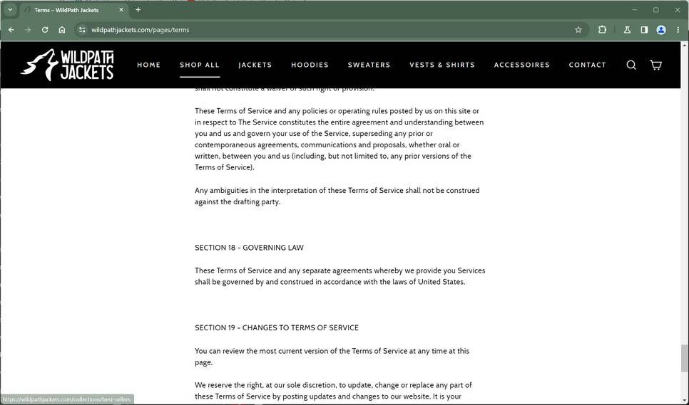 Wildpathjackets.com scam